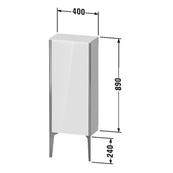 Duravit XViu Ножки 240x25x10мм, алюминивые, в комплекте : 2шт., цвет: чёрный матовый 