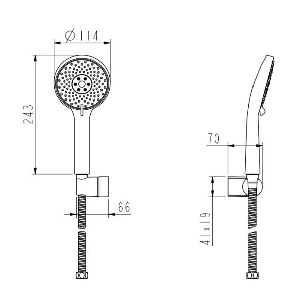 NEMO NM-8012-CR Ручной душ с держателем душа (АБС) CHROME (ХРОМ) 