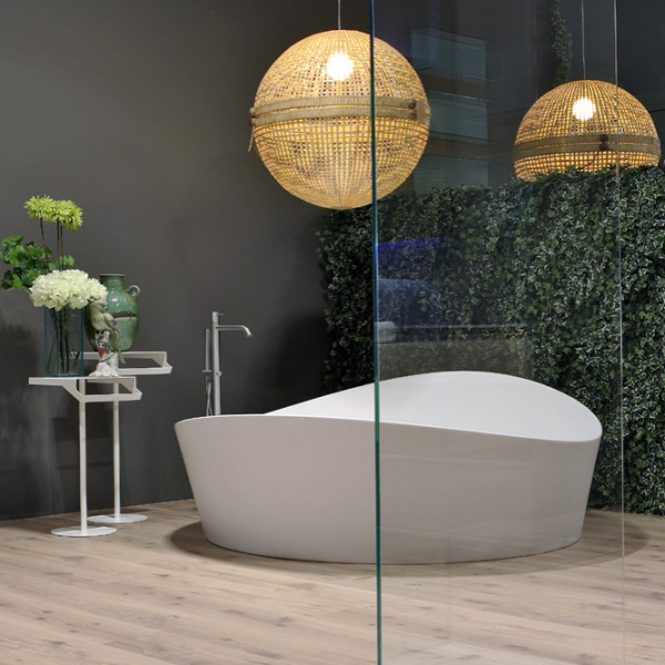 ANTONIO LUPI DUNE Ванна отдельностоящая 1720х1680х645 мм., с нажимным донным клапаном, сифоном и гибким шлангом, Cristalplant, цвет белый 