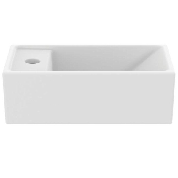 Ideal Standard i.life S Раковина 370х210xh120 мм, подвесная, с отв. под смес. слева, без перелива, без крепежа, цвет: белый матовый 