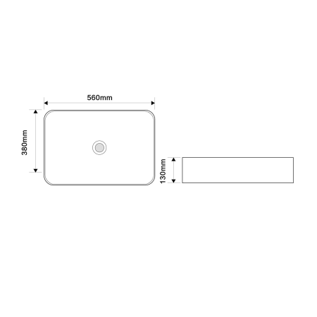 Раковина накладная Oliveeka 9690A на столешницу 560 х 380 белая 