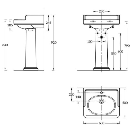 Kerama Marazzi Раковина POMPEI подвесная/мебельная 60*50*26,5см, с 1 отв. под смеситель, с переливом, цвет белый глянцевый 
