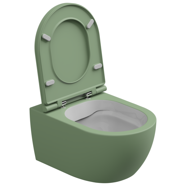 Чаша подвесного унитаза биколор GSG Ceramic Design Like LKWCSOBI000/031, White/Salvia Matt 