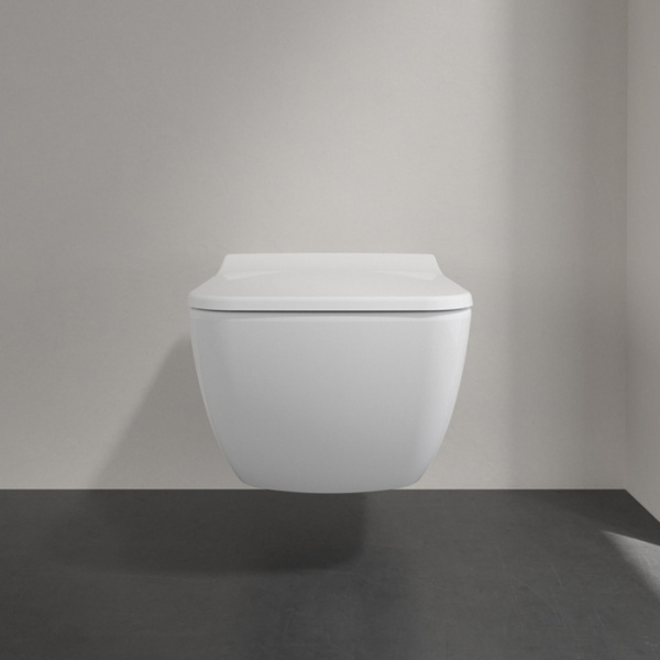 Villeroy&Boch Venticello Унитаз подвесной 375*560*330, безободковый, в комплекте сиденье SlimSeat с микролифтом, цвет альпийский белый 