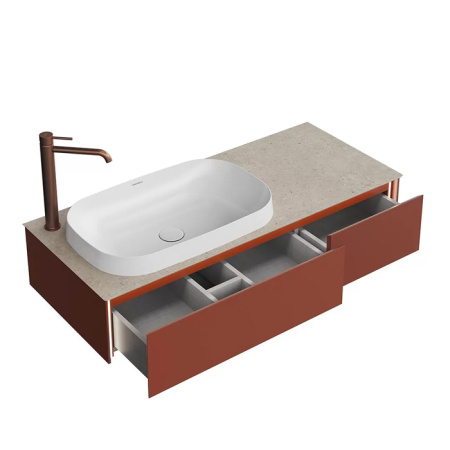 Kerama Marazzi Тумба MAGICA подвесная 120, 2 ящика, венецианский красный матовый 