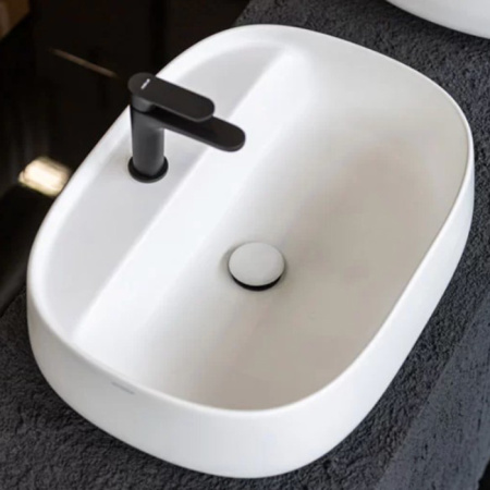 Artceram WHISKY 60 Раковина накладная 60х45 см, с 1 отв под смеситель, цвет белый + покр SANIGLAZE 