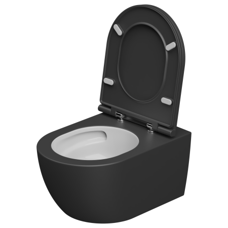 Чаша подвесного унитаза биколор со смывом Eco Clean GSG Ceramic Design Like LKWCSOECBI000/003, White/Black Matt 