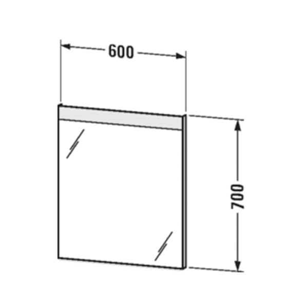 Duravit LM Зеркало с подсветкой,600х700х35 мм, версия «best, LED 1 полоса подсветки,сенс выкл 1 справа снизу, подогрев зеркала 