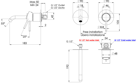 Смеситель для раковины Remer X Style X15LC 