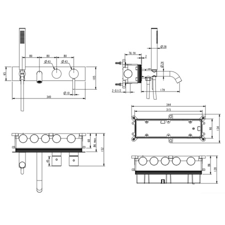 NEMO NM-2353CR Смеситель из стены для ванны CHROME PLATED 
