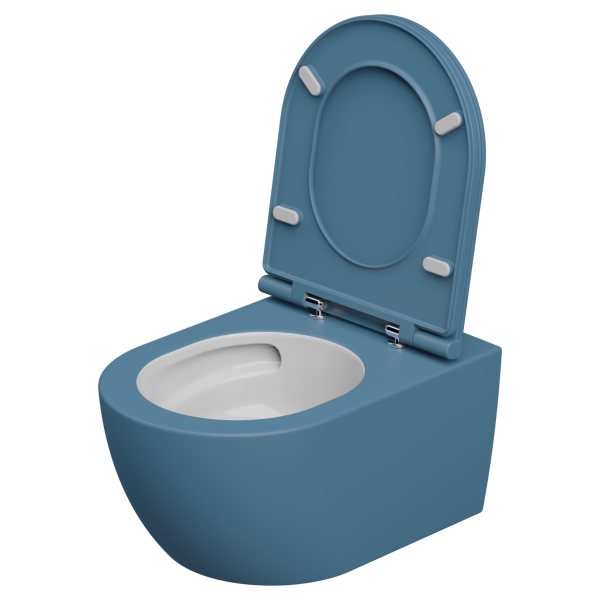 Чаша подвесного унитаза биколор со смывом Eco Clean GSG Ceramic Design Like LKWCSOECBI000/027, White/Denim Matt 