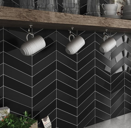 CHEVRON WALL BLACK LEFT 