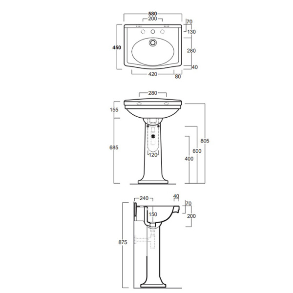 SIMAS Londra  Колонна для LO914, цвет белый 