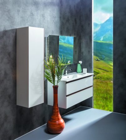 Тумба CAPOLDA 100 белая + ручка дерево 