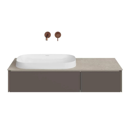 Kerama Marazzi Тумба MAGICA подвесная 120, 2 ящика, вечерний серый матовый 