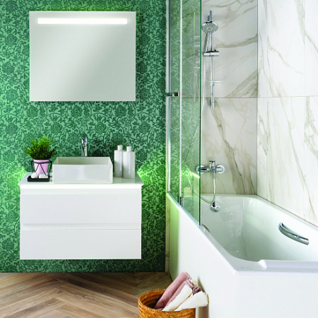 EB2083-J5 MADELEINE Тумба со столешницей и с подсветкой для накладной раковины, 80 см, цвет блес бел 