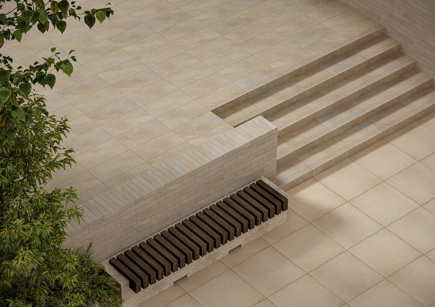 Ступень  Eremite Crema Stopnica Prosta Struktura Mat 30x60 (1,44)