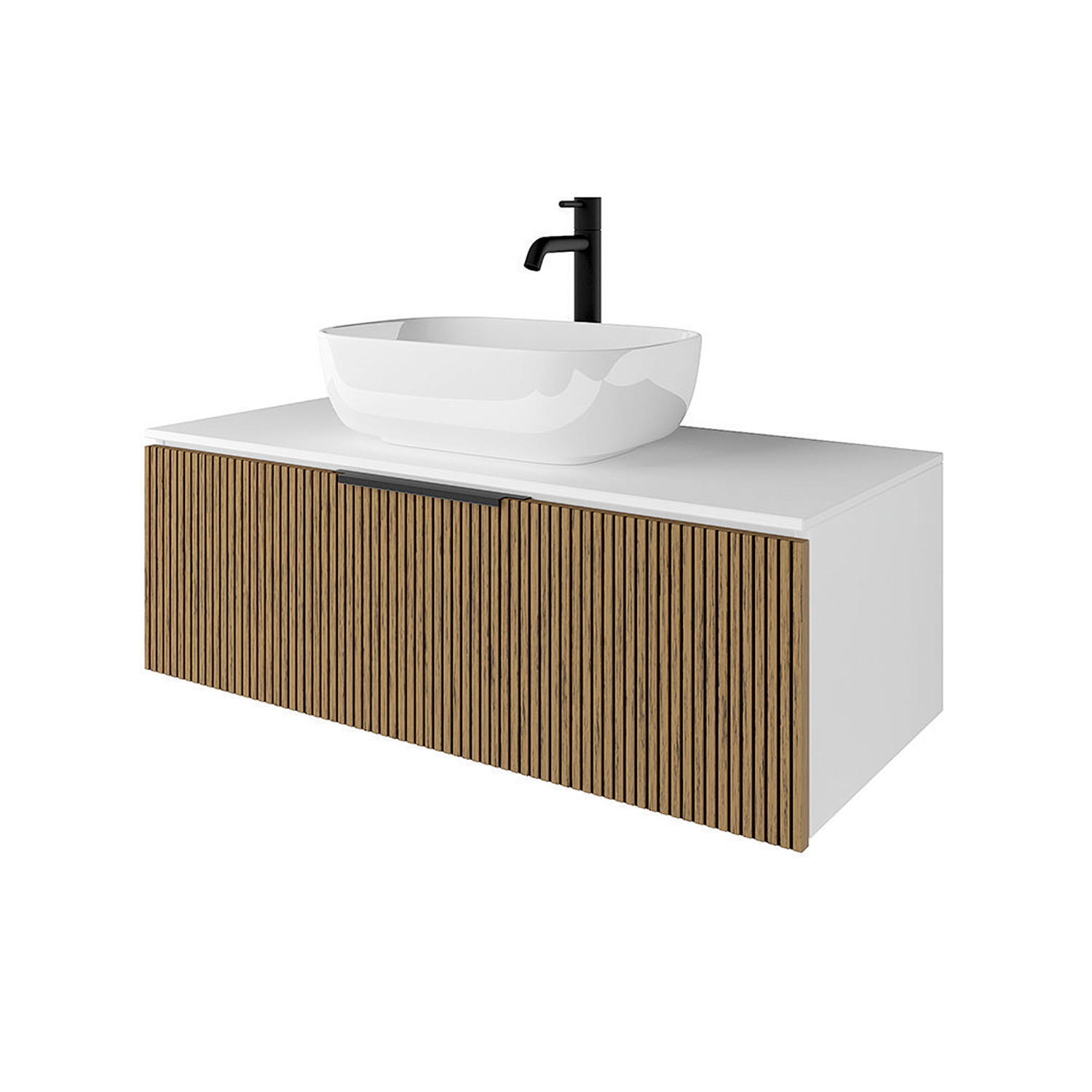 Столешница пластик Компакт-плита 13 мм белая, 1 вырез, (с наметками под 1 вырез), 995х458 мм