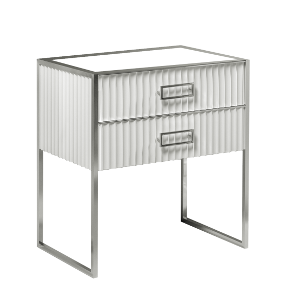 Тумба MONACO 80см  h74см  белая глянец +  хром   под раковину чашу 