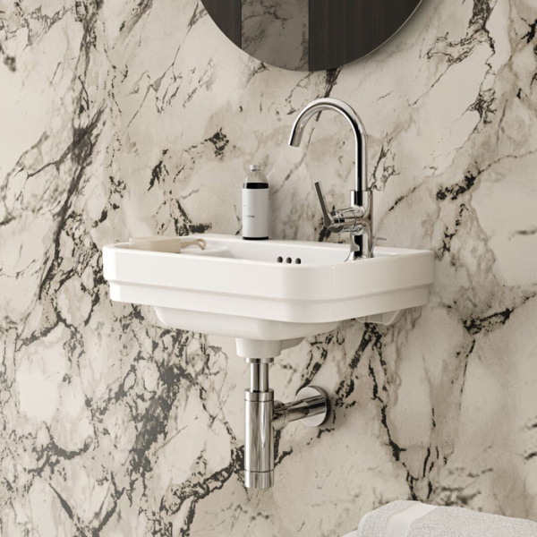 Ideal Standard Calla Раковина 500х320xh180 мм, подвесная, с отв. под смес. справа и переливом, с крепежом цвет: белый глянец 