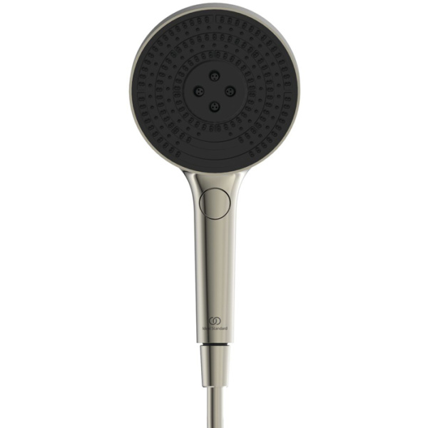 Ideal Standard Solos Душевая стойка с термостатич.смесителем для душа, верхний душ 33см, руч.душ, шланг 175см, без A1070NU, цвет: PVD Silver Storm 