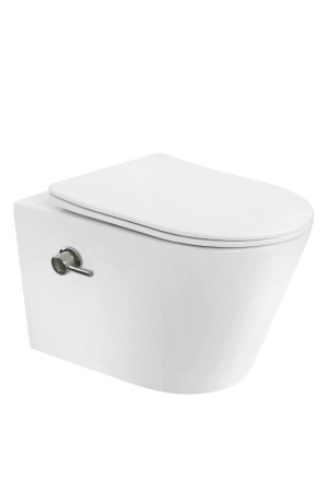 Унитаз подвесной с функцией биде, AVVA Белый матовый c крышкой (торнадо) 