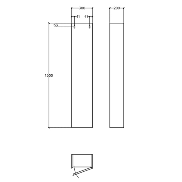 FALPER 7.0 Колонна c 1 дверью 300х200х1500 DX (правое открывание) 