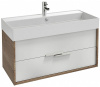 EB1668-E75-J5  VIVIENNE Тумба для раковины 100 см, к. дуб давос натуральный, ф. белый блестящий