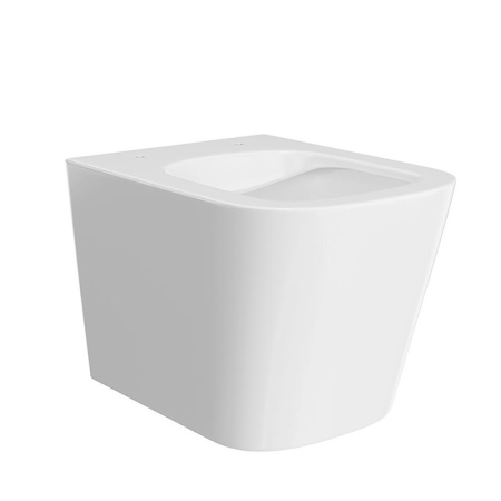 Kerama Marazzi Унитаз CUBO подвесной безободковый с крепежом и сиденьем, быстросъемным с softclose, белый глянцевый 