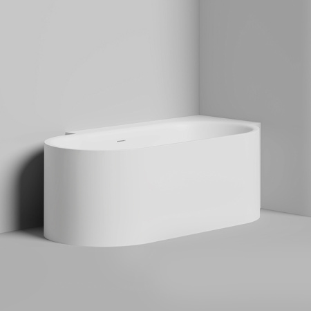 Salini Perla CR Ванна S-Stone 180x90x60см в правый угол, интегрированный слив-перелив, донный клапан, сифон, ножки , цвет белый матовый 