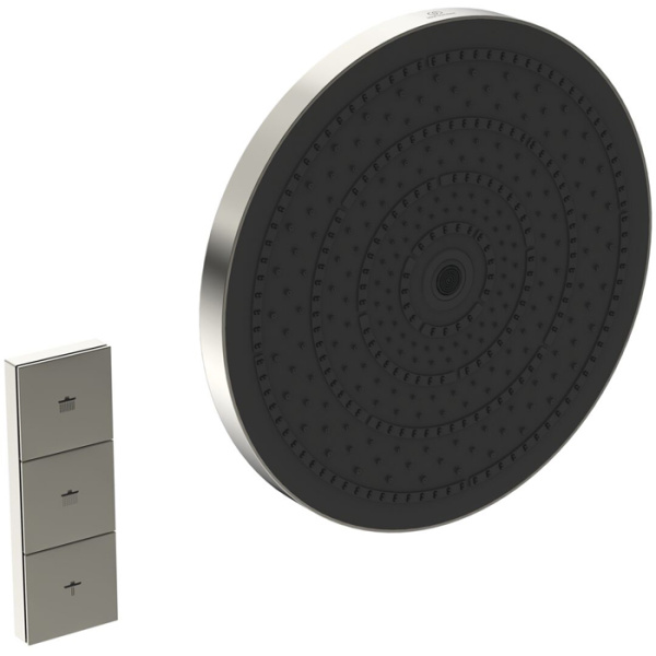 Ideal Standard Solos 3-функц.(Rain, Silkrain, SecondSkin) верхний душ 30см, цвет: PVD Silver Storm 