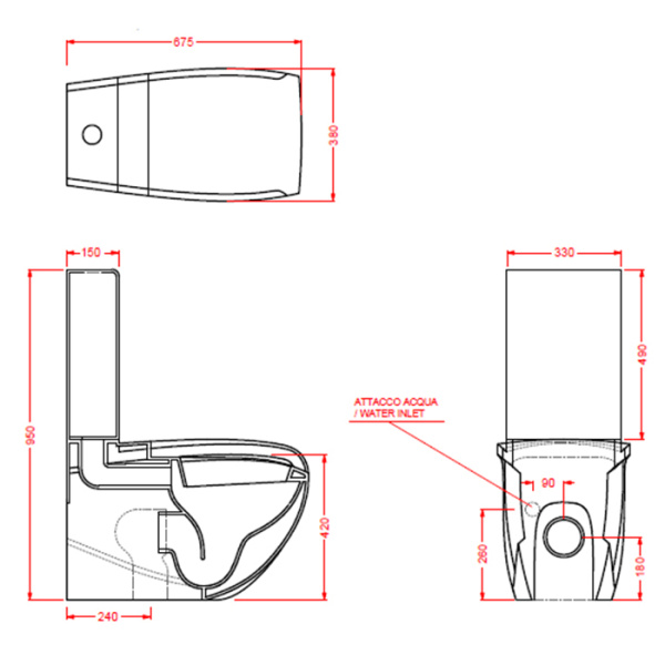 Artceram JAZZ/HERMITAGE/Blend Механизм с кнопкой двойного слива для унитаза моноблок, цвет хром 