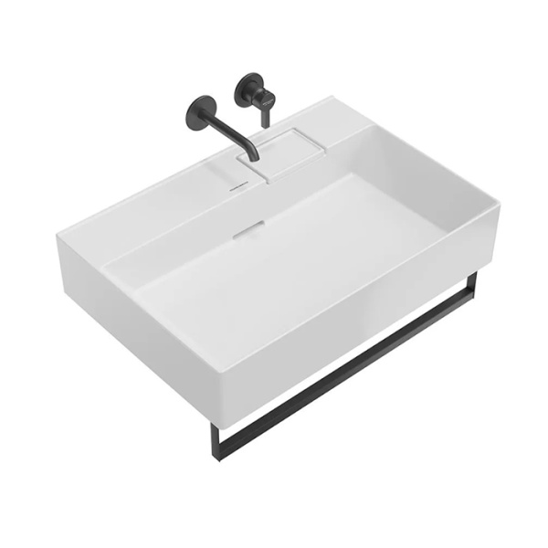 Kerama Marazzi Раковина LOGICA мебельная\подвесная, 70*48*14,5см, без отв. под смеситель, с переливом, белая глянцевая 