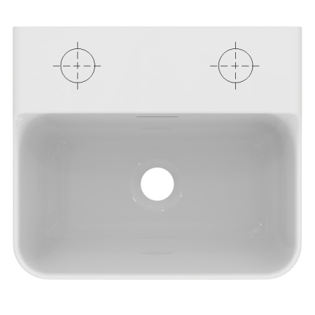 Ideal Standard Conca Раковина 400 x 350 x 165 мм, подвесная/накладная, с переливом без отв. под смес.,без крепежа, цвет: белый глянец 