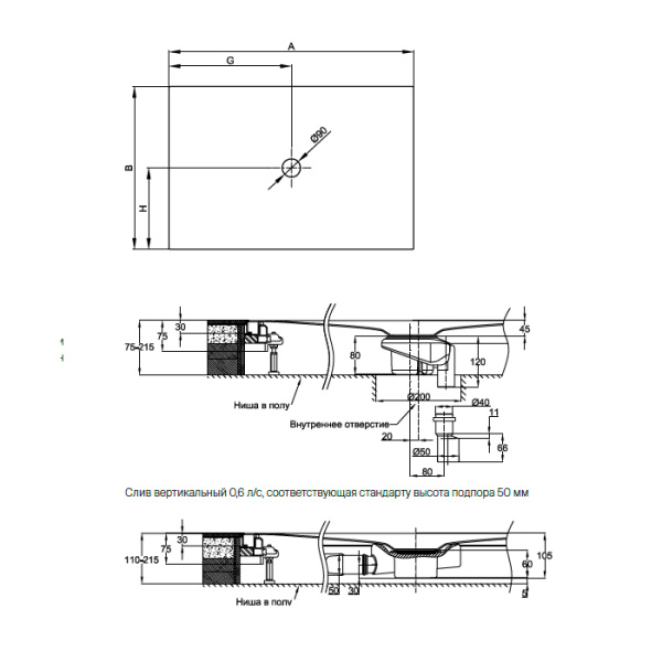 BETTE FLOOR Душевой поддон квадратный 900х900 мм., диаметр сливного отверстия 90 мм., с шумоизоляцией, BetteАнтислип, цвет белый 