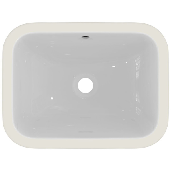 Ideal Standard Connect Раковина 500х380 мм, прямоугольная, встриваемая снизу без отв. под смес., с крепежом, цвет: белый глянец 