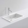 MILLDUE  Раковина  NET 47, встраиваемая сверху,  из керамики ,52х35х15,2 см, без отв для смесителя, цвет белый глянцевый