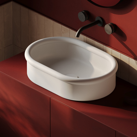 Artceram BRERA Раковина накладная 60х40 h 15, без отв под смеситель, цвет белый глянцевый 