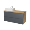 Тумба под раковину/столешницу/столешницу/столешницу/столешницу Дион, Графит мат/Дуб 120