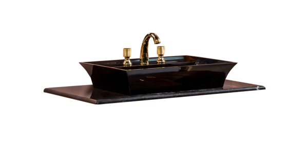 Столешница мрамор 101см  Black Toros  под LV-6 чашу 