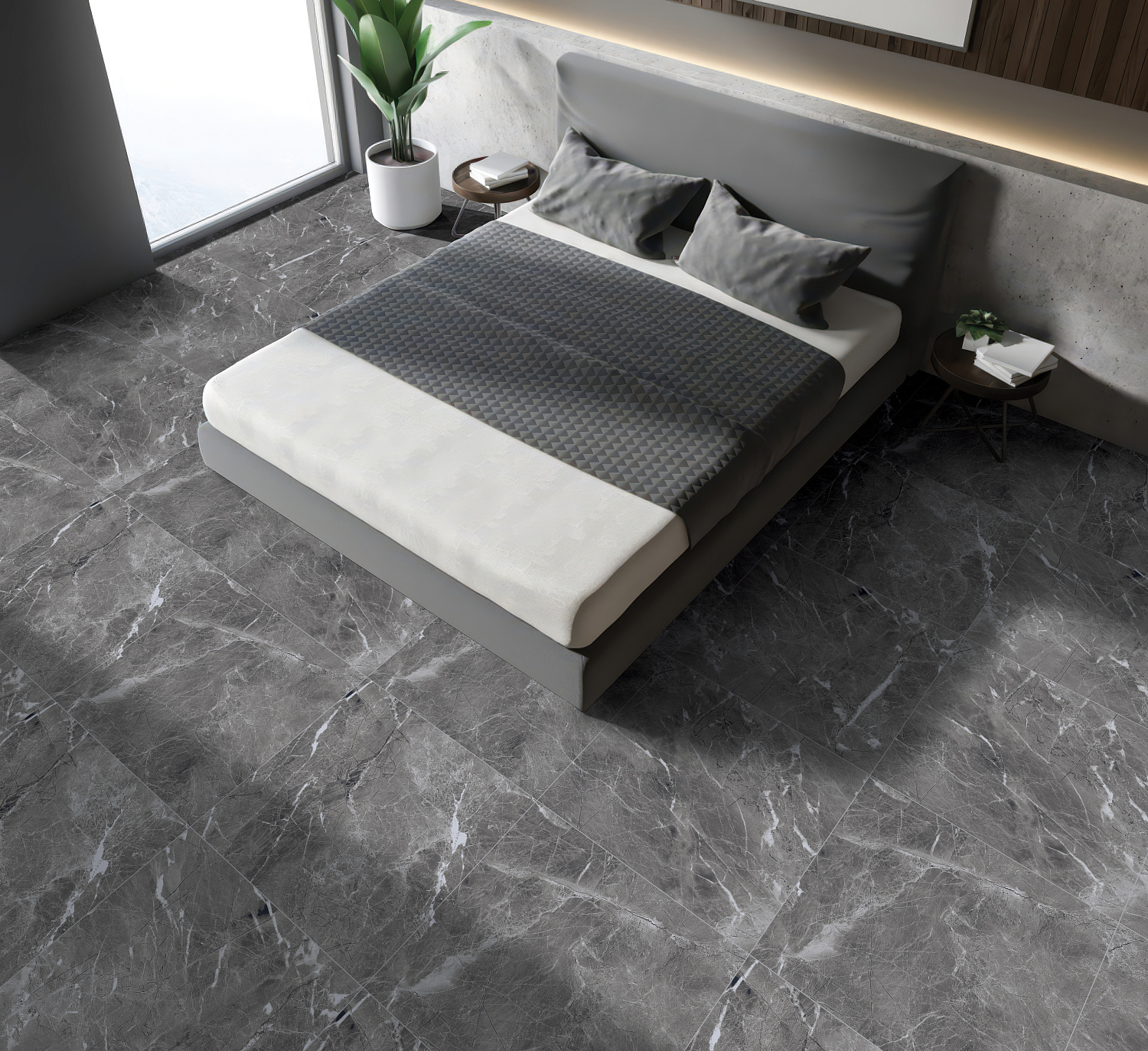  Шэдоу темно-серый полированный 60x60 (1,44)