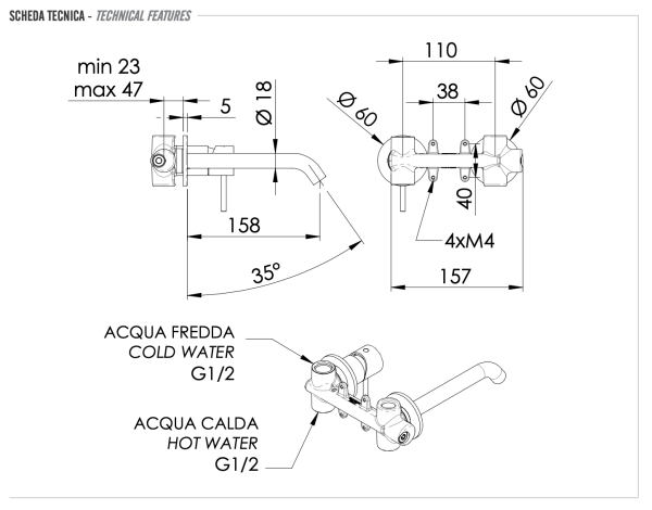 Смеситель для раковины Remer X Style X15P 