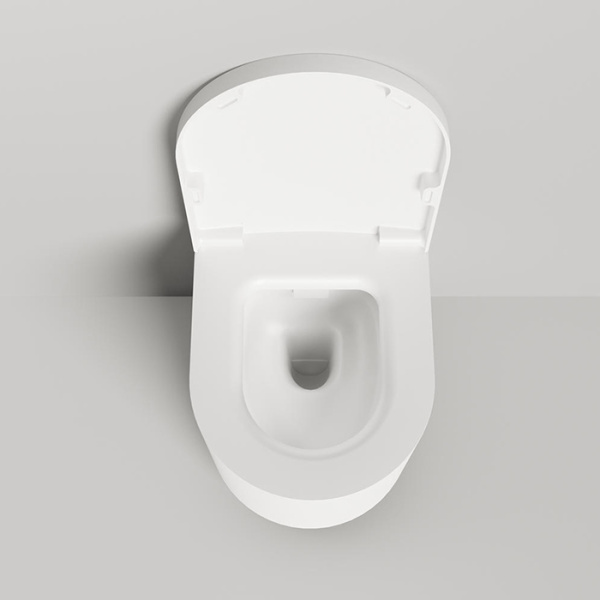 Salini GEMELLI Унитаз подвесной 530х410х420 мм, материал S-Stone матовый, внутри керамика, крышка микролифт, крепеж к инсталл., цвет белый 