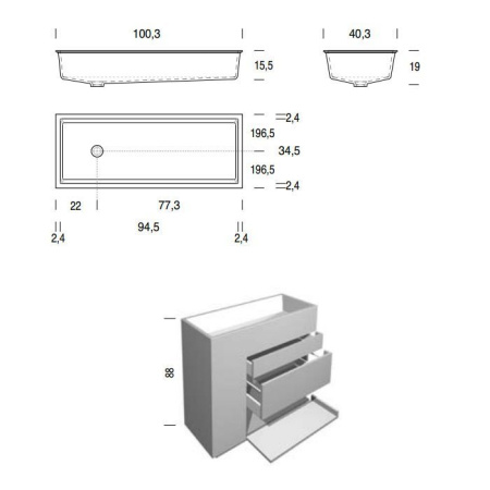 NOORTH milldue edition H2O Смеситель для раковины встраиваемый, однорычажный, цвет хром 