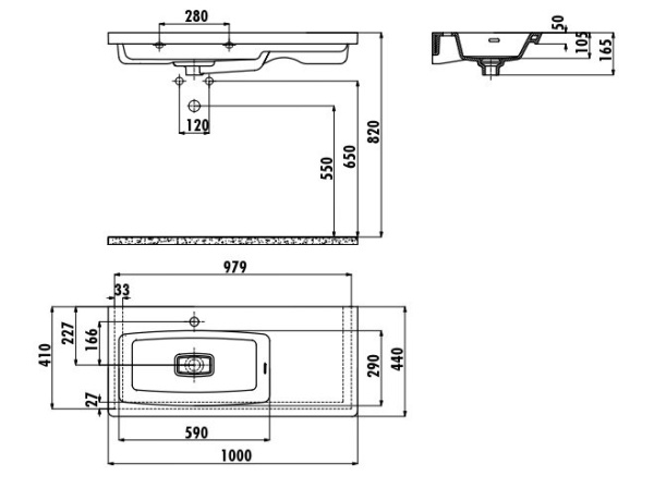 CREAVIT Раковина мебельная/подвесная (85см) MY085.00000 