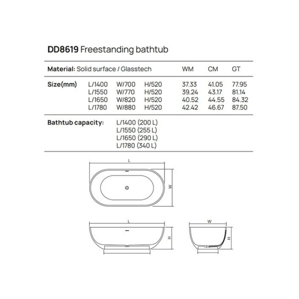 DEA DESIGN Shadow Ванна отдельностоящая 178x88xh52 см, материал: Glasstech прозрачная смола, цвет: classic green 