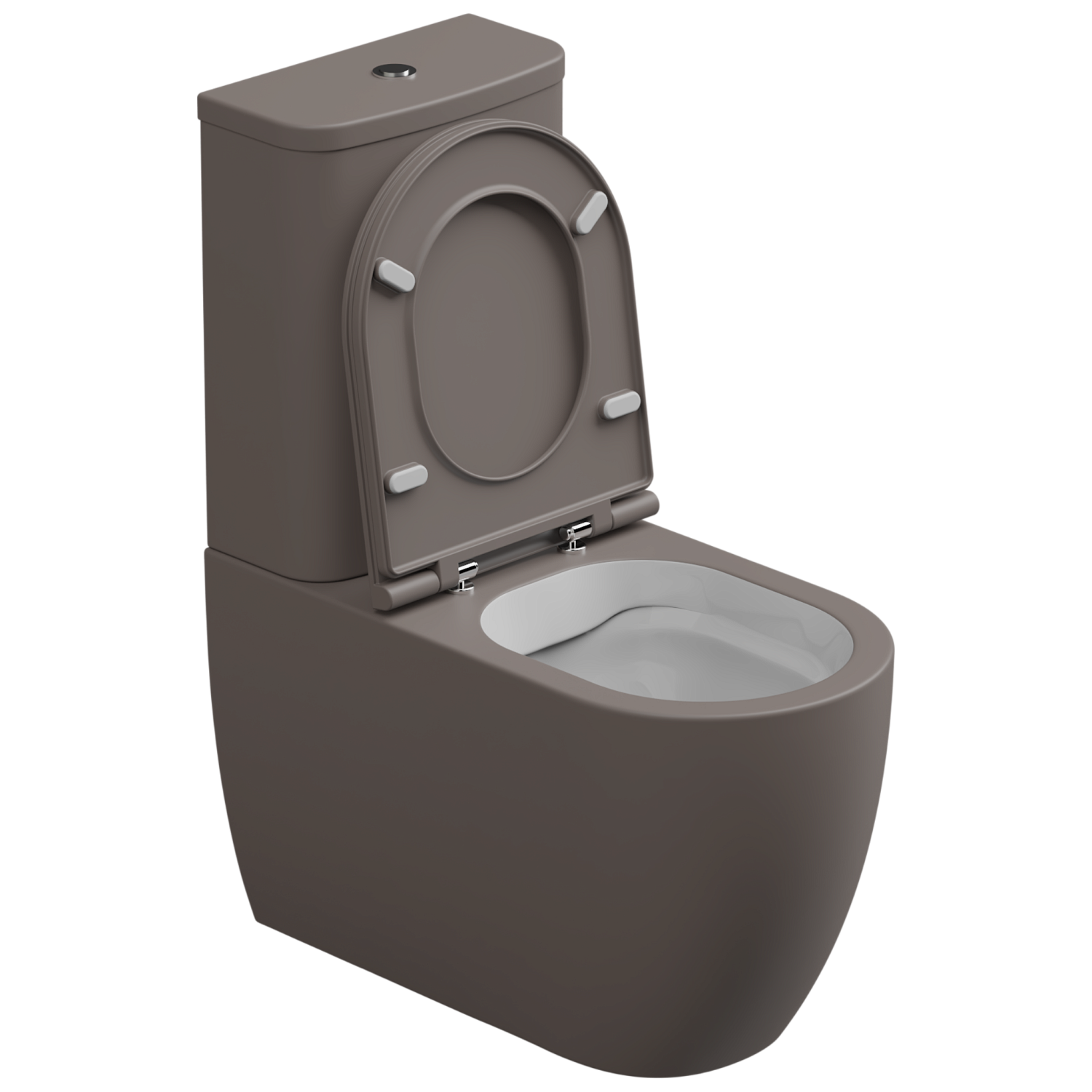 Чаша напольного унитаза биколор GSG Ceramic Design Like LKMBLBI000/029P, White/Tortora Matt