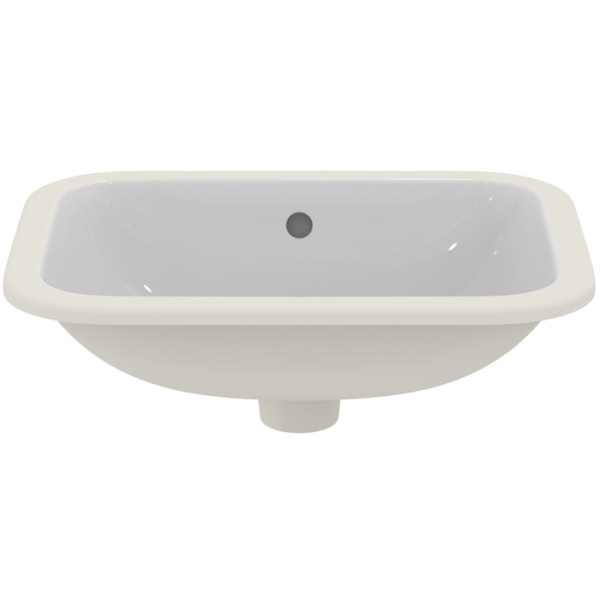 Ideal Standard Connect Раковина 500х380 мм, прямоугольная, встриваемая снизу без отв. под смес., с крепежом, цвет: белый глянец 