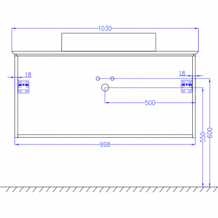 EB2084-J51 MADELEINE Тумба со столешницей и с подсветкой для накладной раковины, 100 см, цв мат бел 