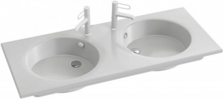 EXAT112-Z-00 раковина с гладкой нижней поверхностью ODEON RIVE GAUCHE 2 отвер. для смеc/120/(белый) 
